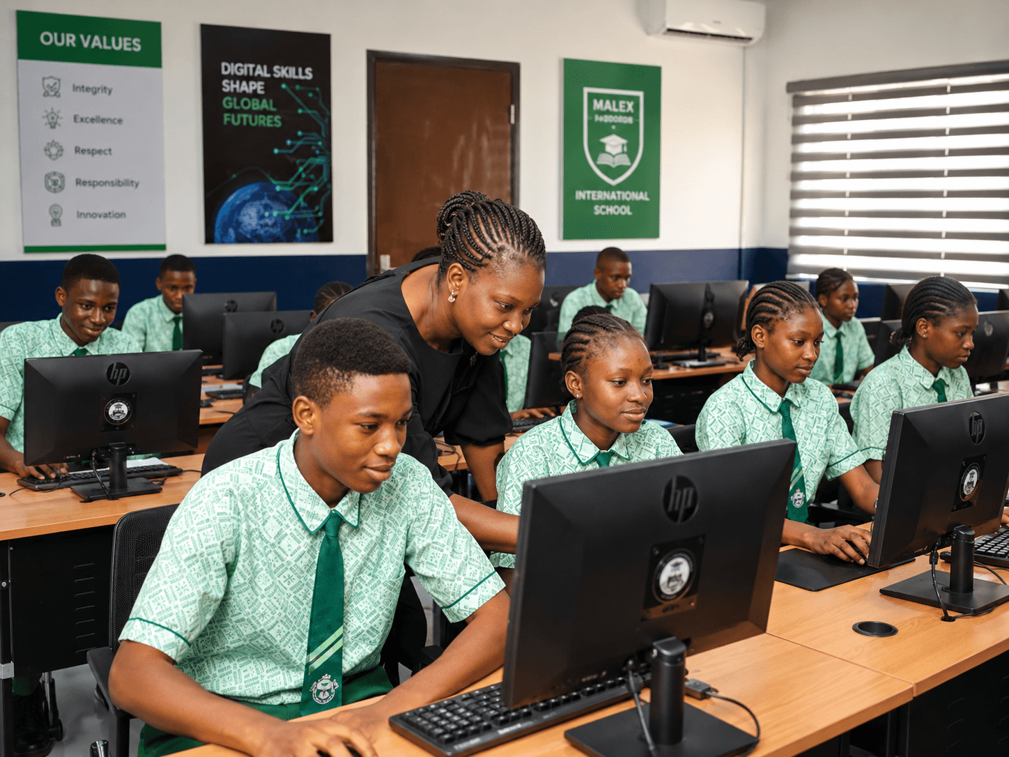 Malex learners gathered on campus